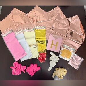 Rose Gold 1st Birthday Decorations Girl Pink Gold Balloon Banner Party Kit